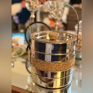 Cheers & Co Rhinestone Accent Stainless Steel Ice Bucket – New with Tags